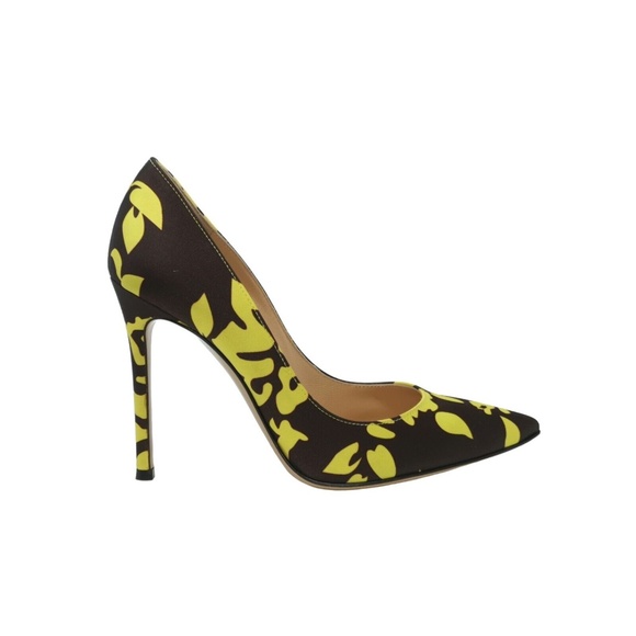 Gianvito Rossi x Mary Katrantzou Lisa Yellow Rosario Satin - 37 - Picture 2 of 7